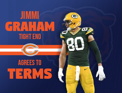 Chicago Bears Sign Veteran Tight End Jimmy Graham to 2 Year Contract