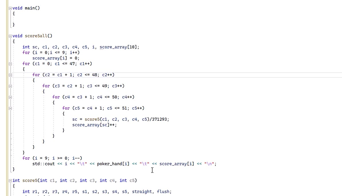 Programming Ultimate Texas Hold 'Em (part 1) -- Scoring Any Poker Hand