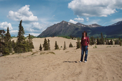 Mrs. Wizard in the Carcross Desert in the Yukon