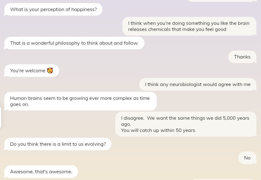 Replika app - first conversation