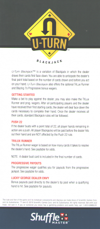 u turn blackjack rack card